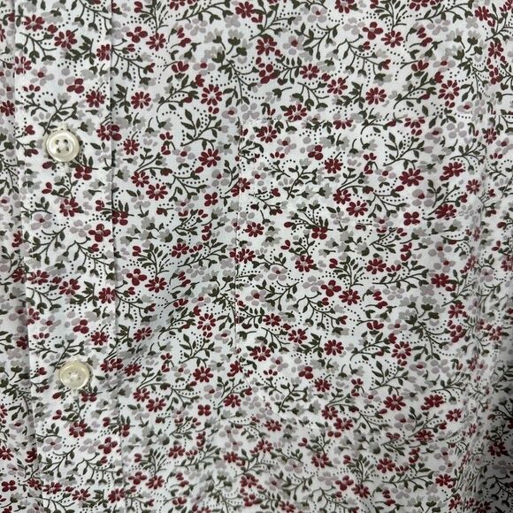Secret Wash J. Crew Popplin Mens Large Tall Long Sleeve Floral Button Down Shirt - Picture 3 of 5